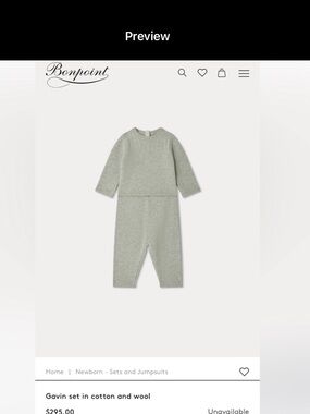 NWT  Bonpoint Gavin Two Piece Ensemble Size  6 Months